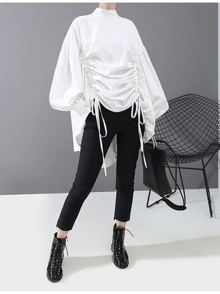 Runched Shirt/Dress White