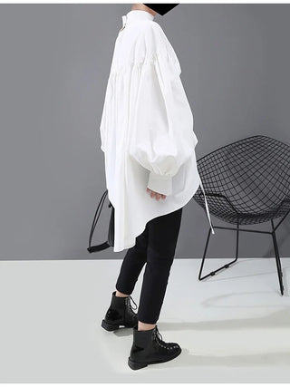 Runched Shirt/Dress White