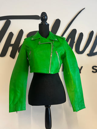 Celtic Green Cropped Biker - The Vault by Sacha