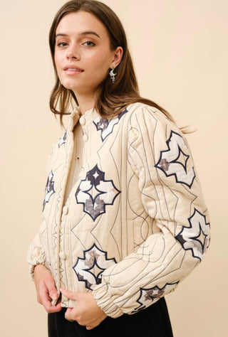 Bohemian Embroidered Quilted Jacket