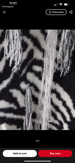 One Shoulder Zebra Sweater Poncho