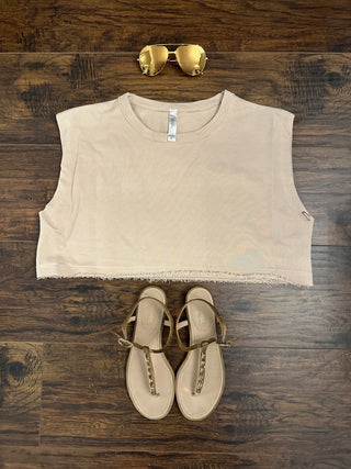 Sleeveless Cropped Sweatshirt