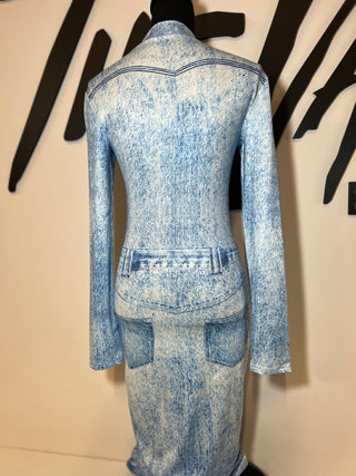 Denim Printed Dress | SIZE M | FINAL SALE - The Vault by Sacha