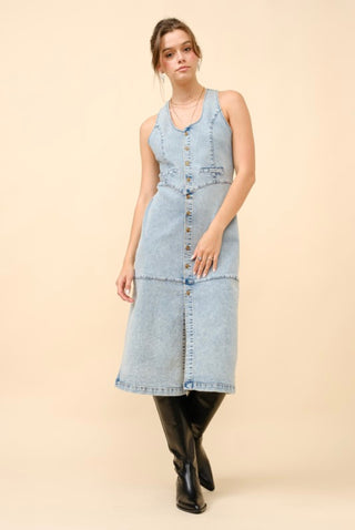 Blue Denim Midi Dress - The Vault by Sacha