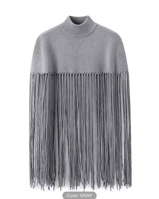 Fringe Knit Poncho