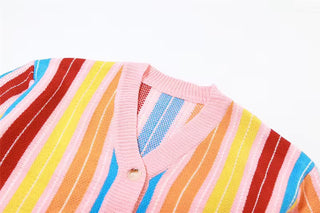 Sherbert Striped Cardigan | ONE SIZE