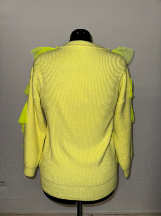 Neon Yellow Tulle Sweater (SMALL- MEDIUM) | FINAL SALE