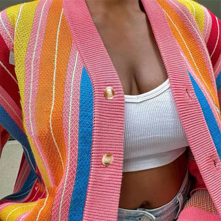 Sherbert Striped Cardigan | ONE SIZE