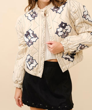 Bohemian Embroidered Quilted Jacket