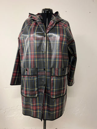 Plaid Hooded Rain Coat | FINAL SALE