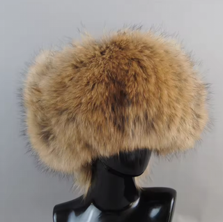 Brown Genuine Leather & Fox Trapper Hat 1/3