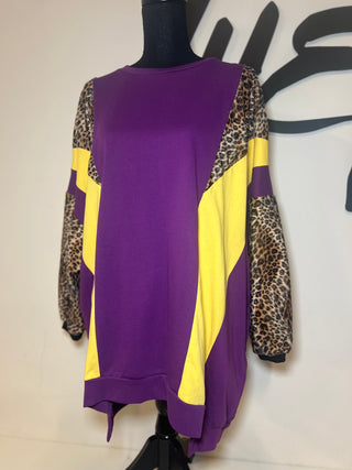 Purple & Leopard Sweater | SIZE L | FINAL SALE - The Vault by Sacha