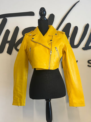 Yellow Cropped Biker - The Vault by Sacha