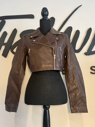 Chocolate Cropped Biker - The Vault by Sacha