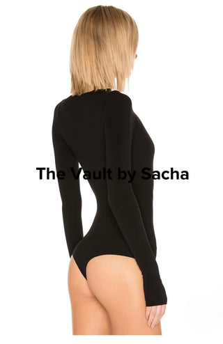 Premium turtleneck bodysuit with thumb holes