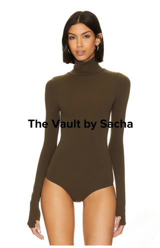 Premium turtleneck bodysuit with thumb holes