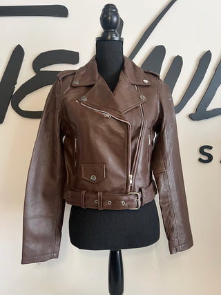 Chocolate Brown Classic Biker - The Vault by Sacha