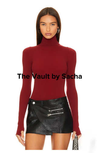 Premium turtleneck bodysuit with thumb holes