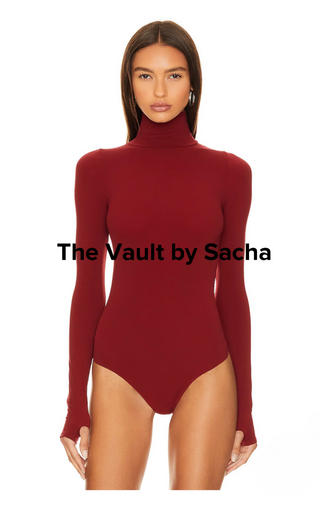 Premium turtleneck bodysuit with thumb holes