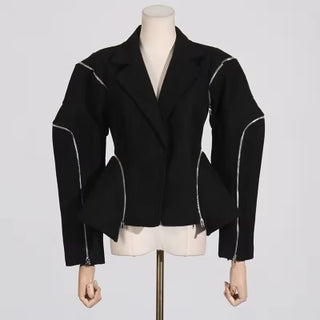 Black Zipper Blazer - The Vault by Sacha