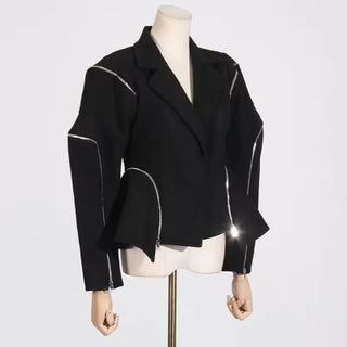 Black Zipper Blazer - The Vault by Sacha