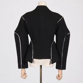 Black Zipper Blazer - The Vault by Sacha