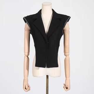 Black Zipper Blazer - The Vault by Sacha