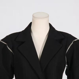 Black Zipper Blazer - The Vault by Sacha