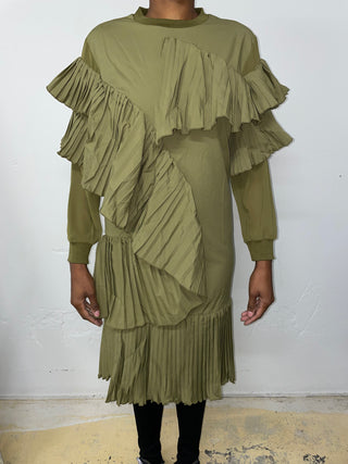 Sage Green Ruffle Dress | FINAL SALE